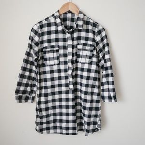 Gingham Cotton Tunic Shirt